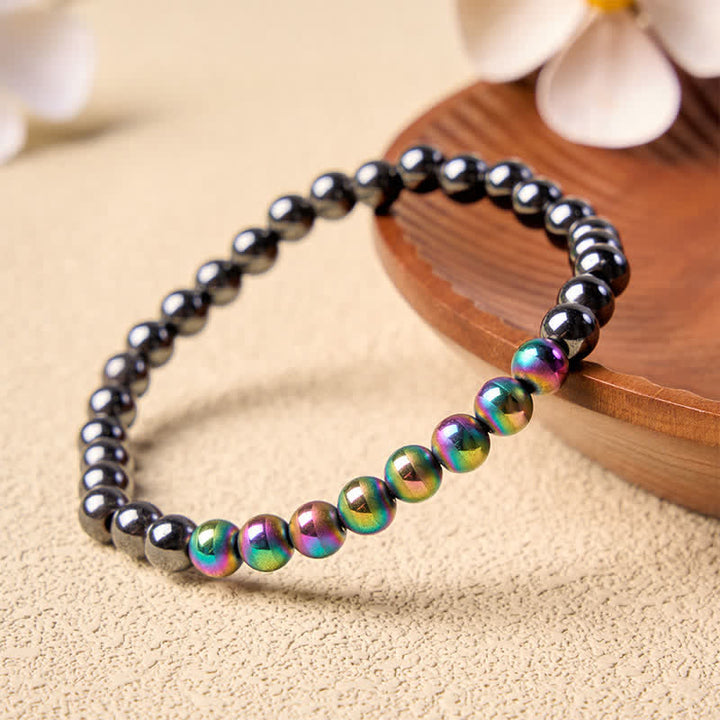 Buddha Stones Pulsera redonda de cuentas de hematita para conexión a tierra - image 8
