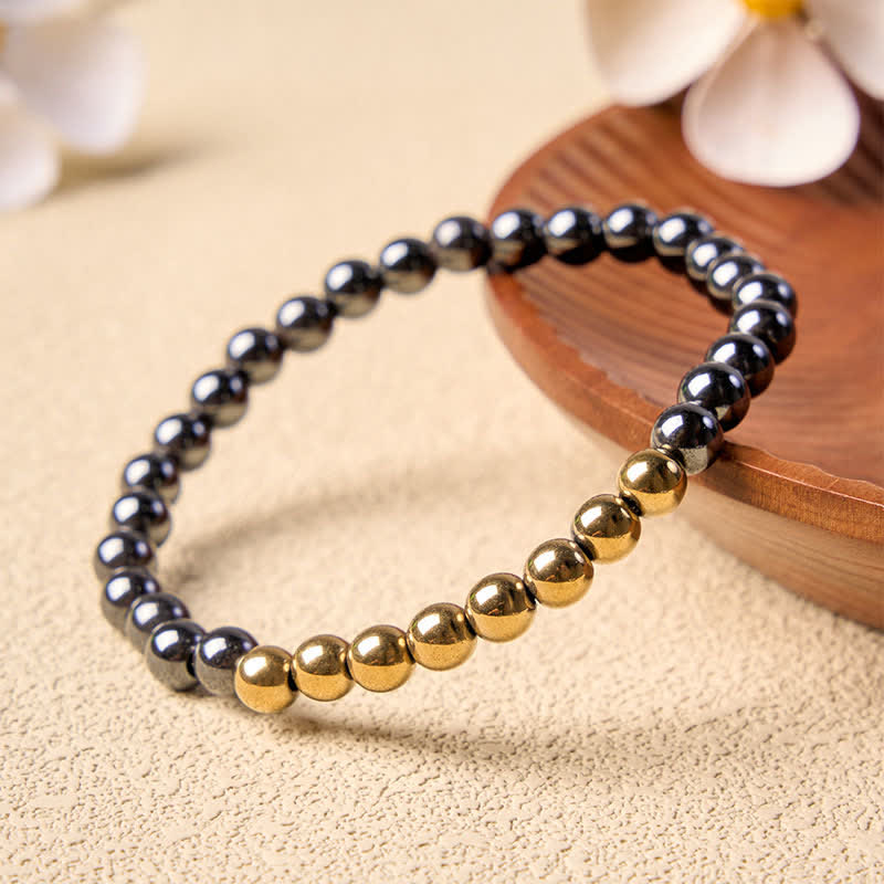 Buddha Stones Pulsera redonda de cuentas de hematita para conexión a tierra - image 12