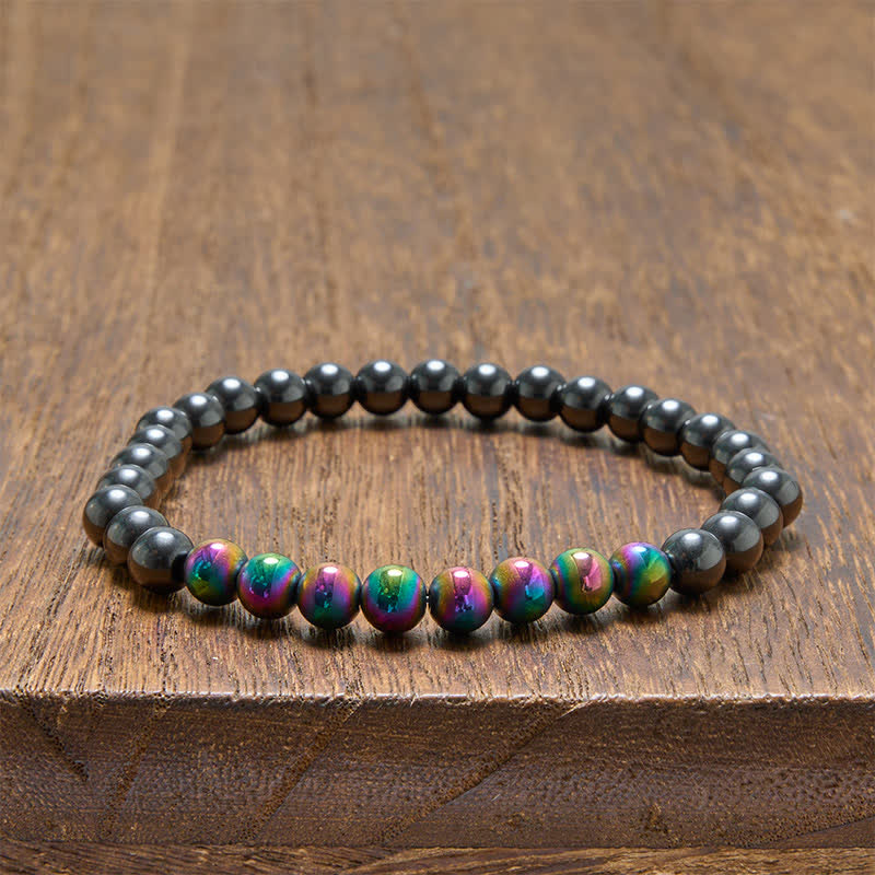 Buddha Stones Pulsera redonda de cuentas de hematita para conexión a tierra - image 10