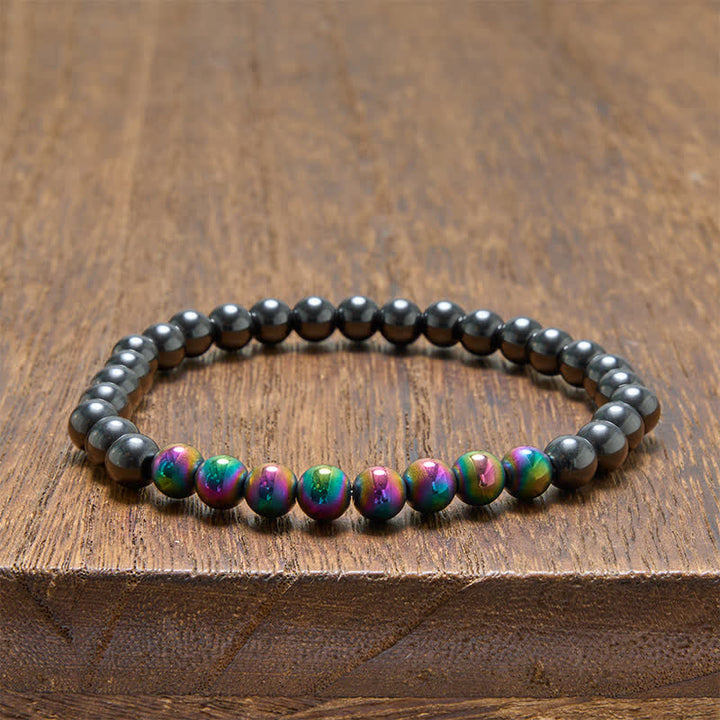 Buddha Stones Pulsera redonda de cuentas de hematita para conexión a tierra - image 10