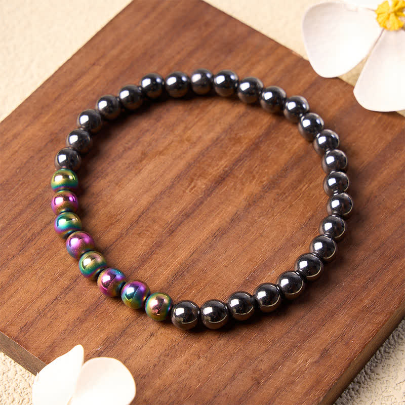 Buddha Stones Pulsera redonda de cuentas de hematita para conexión a tierra - image 9