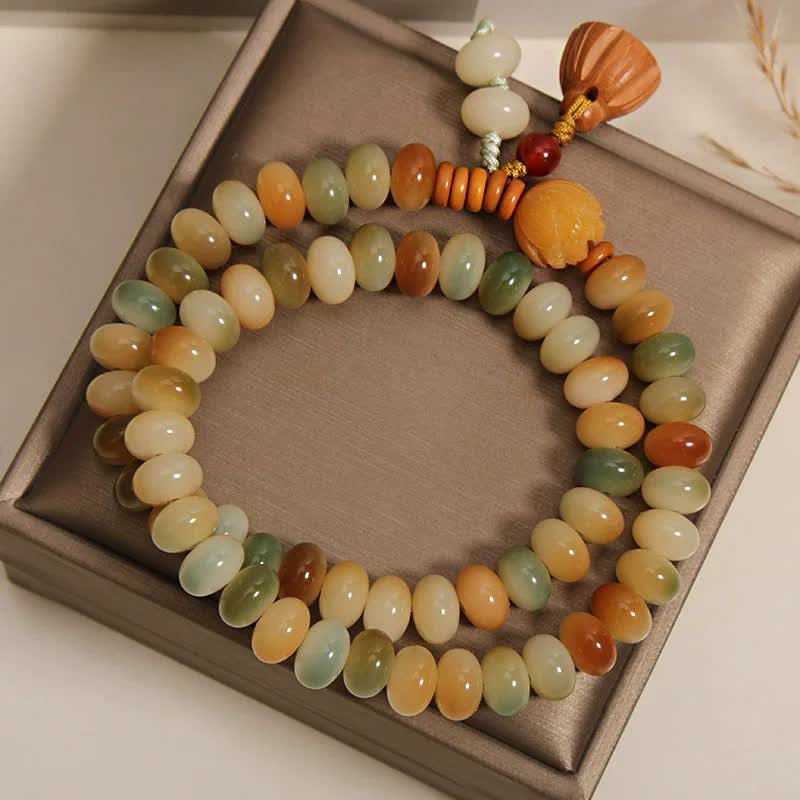 Buddha Stones Pulsera de doble vuelta con diseño de loto blanco Bodhi Seed Pureza - image 3
