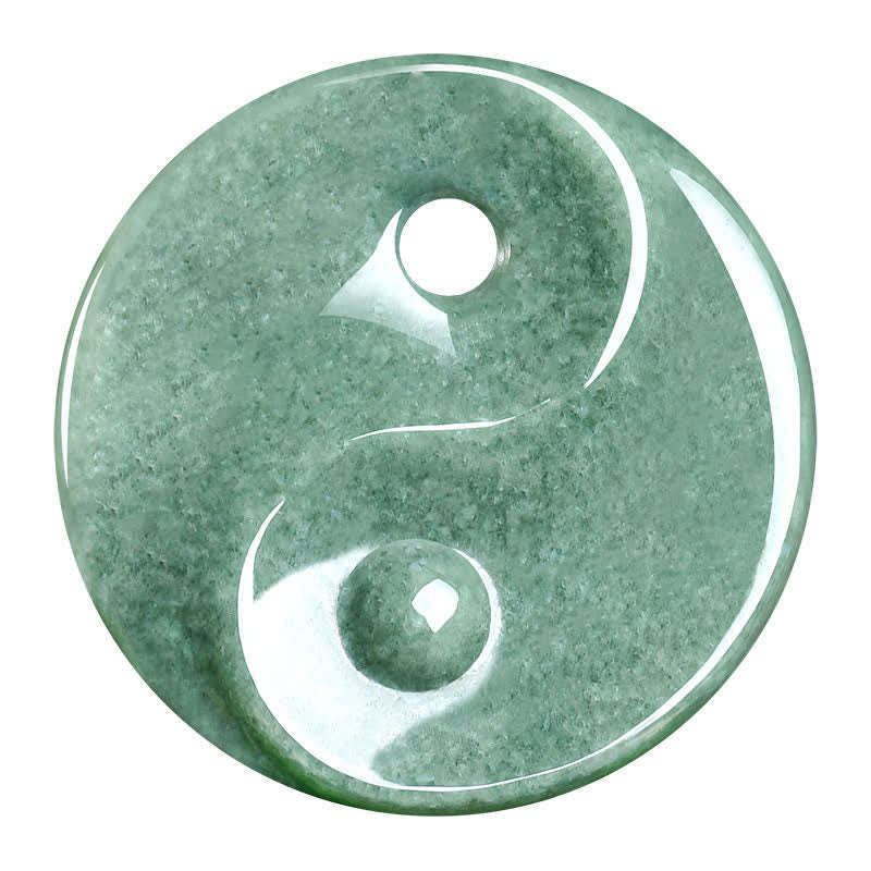 Buddha Stones Collar de cordón trenzado con diseño de equilibrio Yin Yang de jade verde - image 10