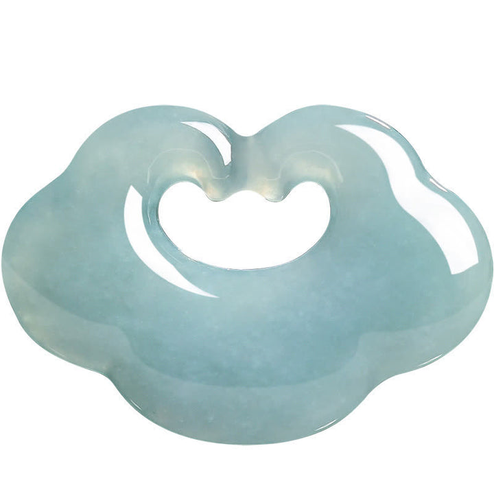Buddha Stones Collar con colgante de amuleto de la suerte con candado chino Ruyi Cloud de jade - image 9