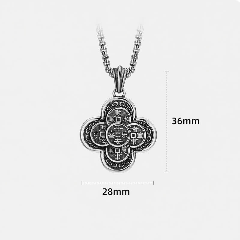 Buddha Stones Collar amuleto de riqueza con diseño de trébol y monedas de cobre vintage de los Cinco Emperadores. - image 10