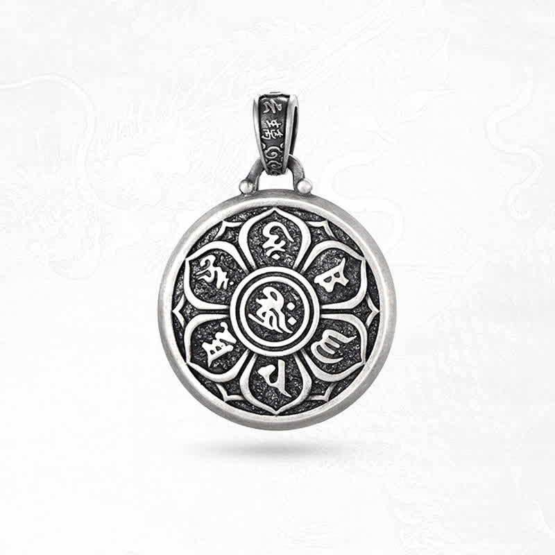 Buddha Stones Collar con colgante redondo de cobre tibetano con vajra cruzado, Om Mani Padme Hum, sabiduría y conexión a tierra. - image 11