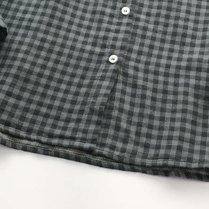 Buddha Stones Camisas de manga larga para mujer, estilo casual vintage, con botones y estampado a cuadros, ideales para primavera y otoño. - image 17