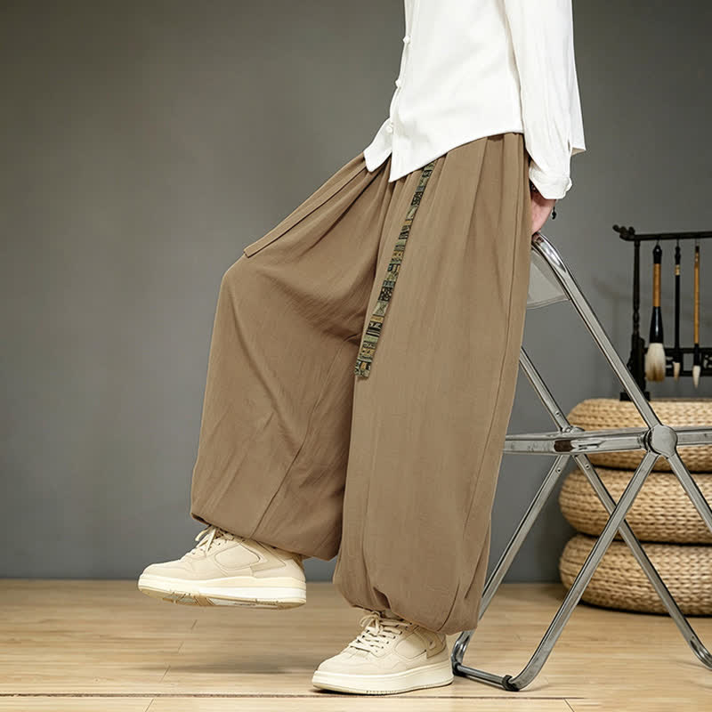 Buddha Stones Pantalones tobilleros lisos de estilo chino para hombre, estilo harem, con bolsillo, ideales para primavera y verano. - image 7