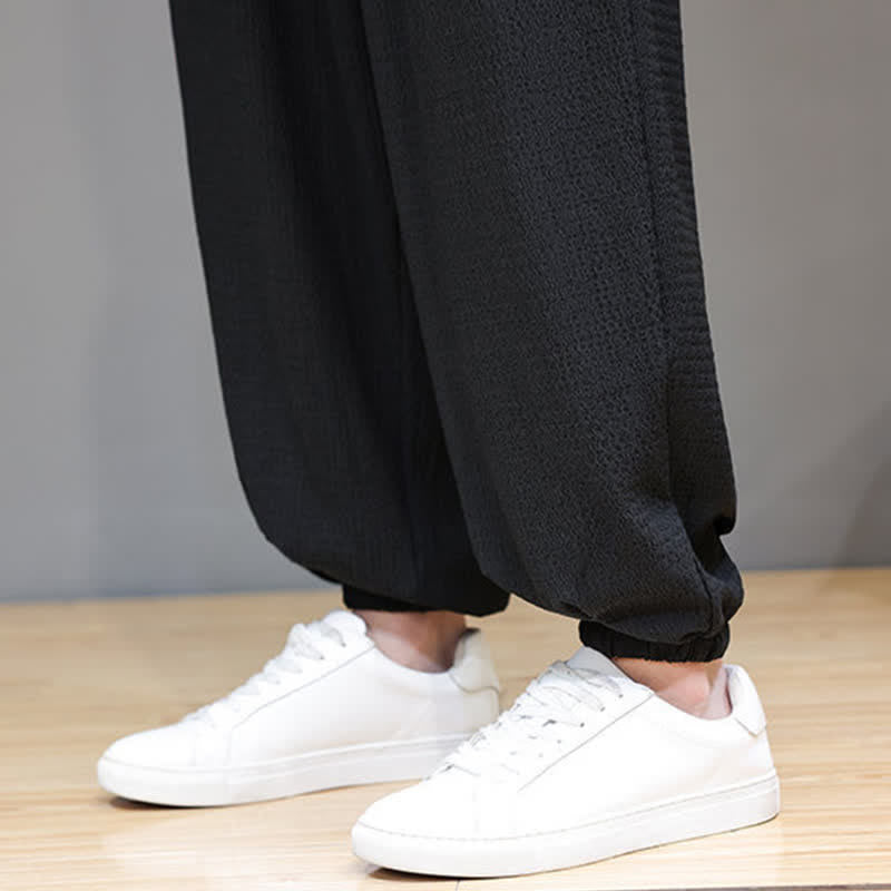 Buddha Stones Pantalones cortos casuales estilo boho con cordón ajustable para hombre, estilo harem, con bolsillo, ideales para primavera y otoño. - image 26