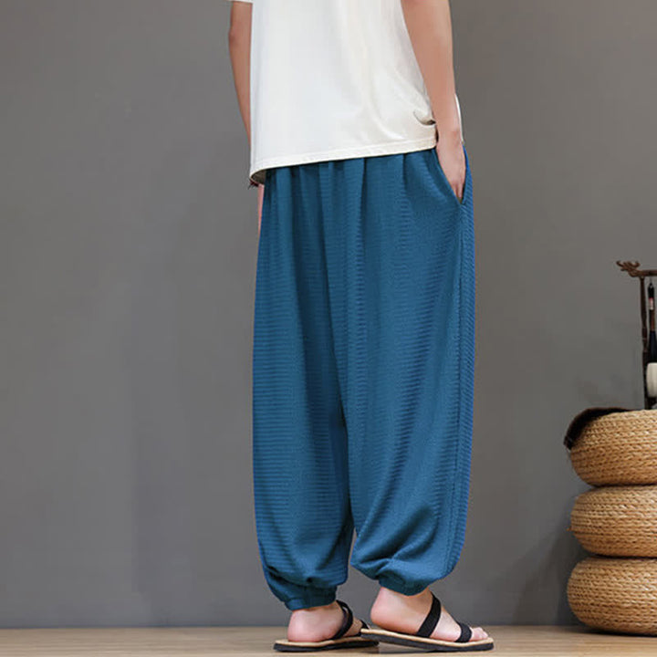 Buddha Stones Pantalones cortos casuales estilo boho con cordón ajustable para hombre, estilo harem, con bolsillo, ideales para primavera y otoño. - image 13