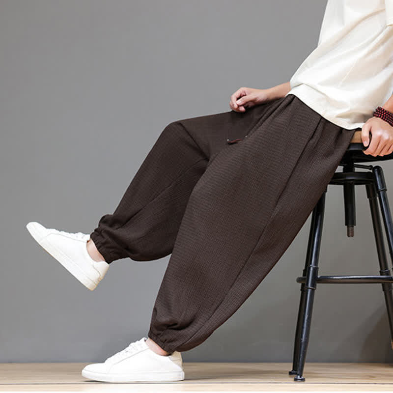 Buddha Stones Pantalones cortos casuales estilo boho con cordón ajustable para hombre, estilo harem, con bolsillo, ideales para primavera y otoño. - image 7