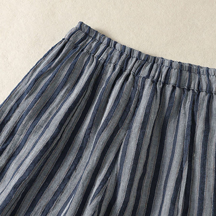 Buddha Stones Pantalones cortos de mujer estilo boho casual con cordón ajustable y rayas, estilo harem, con bolsillo, ideales para primavera y verano. - image 22
