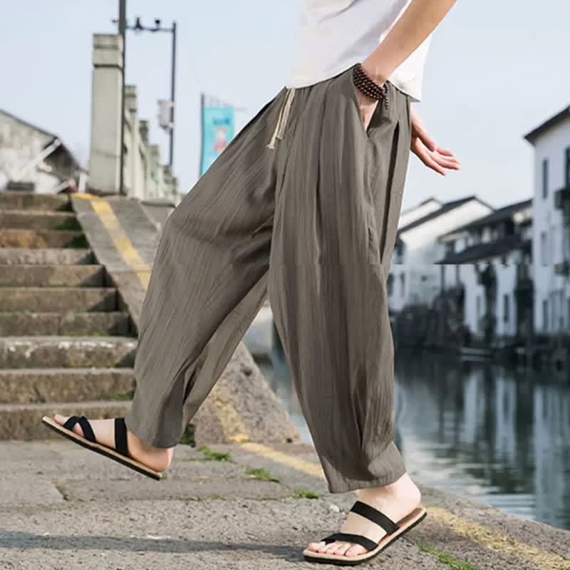 Buddha Stones Pantalones cortos casuales de verano con cordón ajustable para hombre, de pierna recta y bolsillo. - image 6