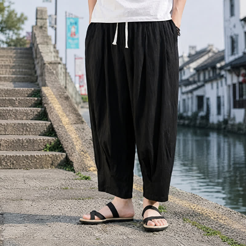 Buddha Stones Pantalones cortos casuales de verano con cordón ajustable para hombre, de pierna recta y bolsillo. - image 9