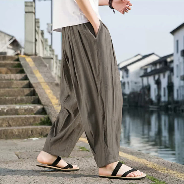 Buddha Stones Pantalones cortos casuales de verano con cordón ajustable para hombre, de pierna recta y bolsillo. - image 4