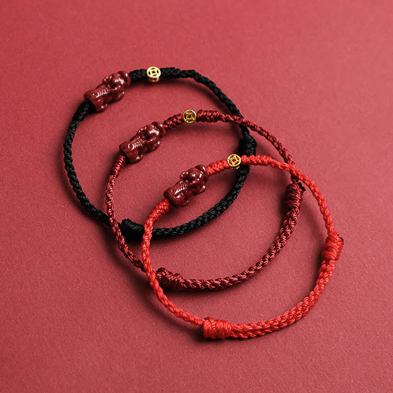 Buddha Stones Pulsera ajustable de plata de ley 925 con moneda china de cinabrio Pi Xiu y cordón rojo. - image 4