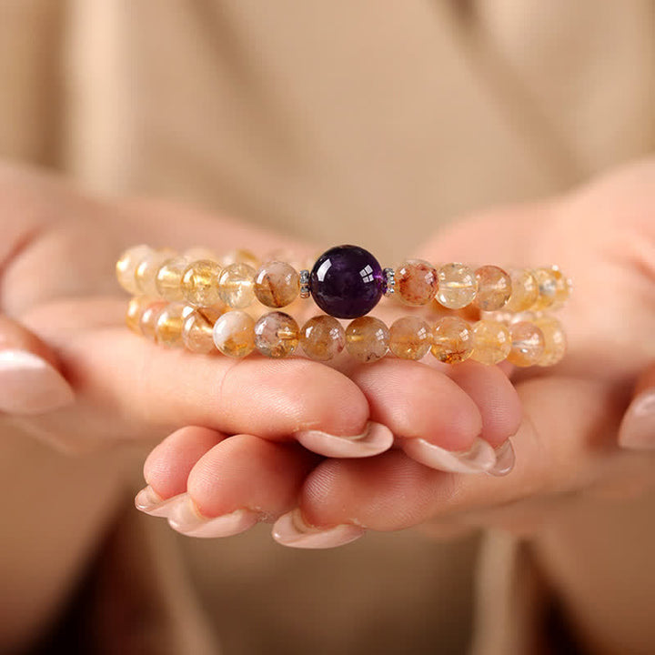 Buddha Stones Pulsera doble de citrino Pi Xiu para la abundancia y la riqueza - image 13
