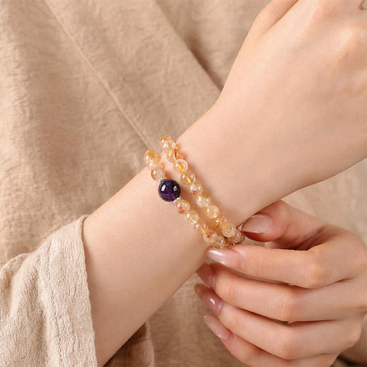 Buddha Stones Pulsera doble de citrino Pi Xiu para la abundancia y la riqueza - image 14