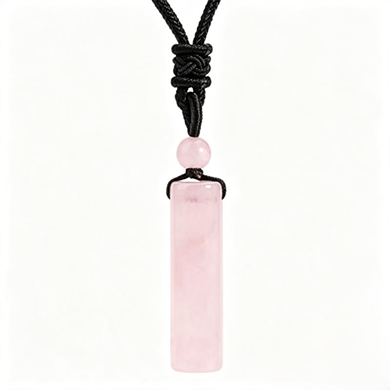 Buddha Stones Varios colgantes cilíndricos de cuarzo rosa cristalino, aventurina verde y amatista para collares de sanación - Cuarzo rosa - image 11
