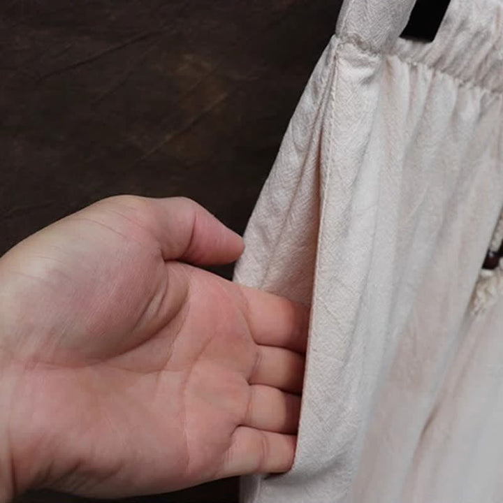 Buddha Stones Conjunto de 2 piezas para primavera/verano: camisa y pantalón estilo Tang con cuello mandarín, bordados, algodón liso, ropa de meditación para hombre con bolsillos. - image 14