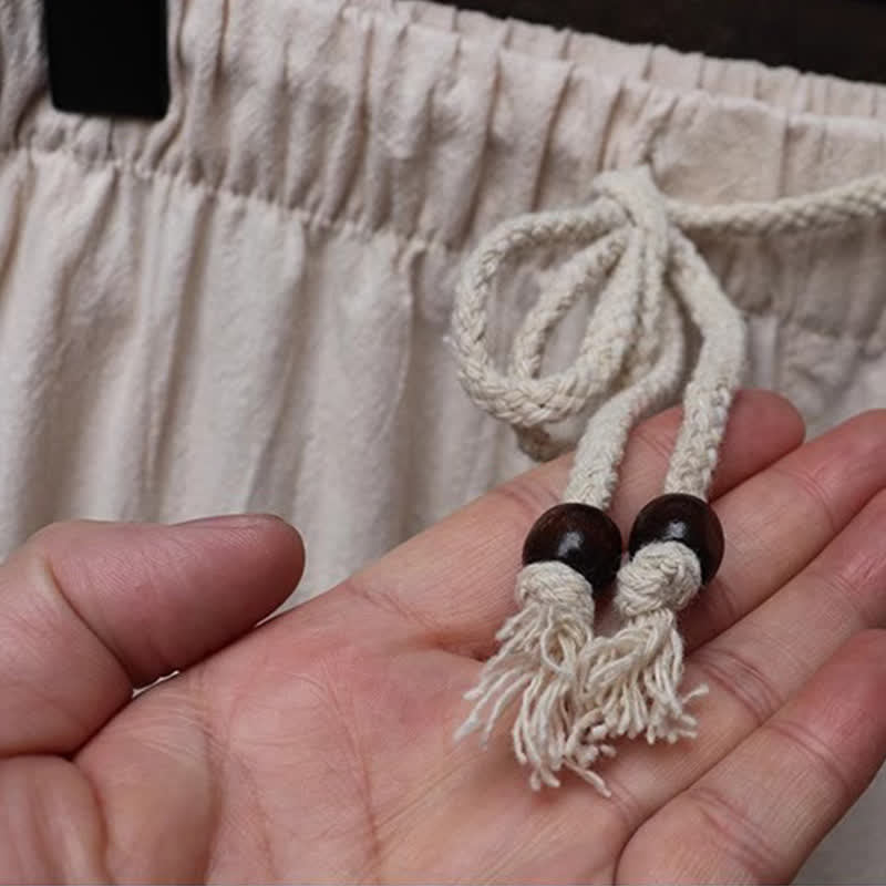 Buddha Stones Conjunto de 2 piezas para primavera/verano: camisa y pantalón estilo Tang con cuello mandarín, bordados, algodón liso, ropa de meditación para hombre con bolsillos. - image 16