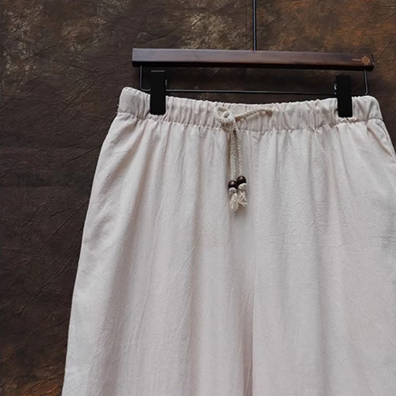 Buddha Stones Conjunto de 2 piezas para primavera/verano: camisa y pantalón estilo Tang con cuello mandarín, bordados, algodón liso, ropa de meditación para hombre con bolsillos. - image 13