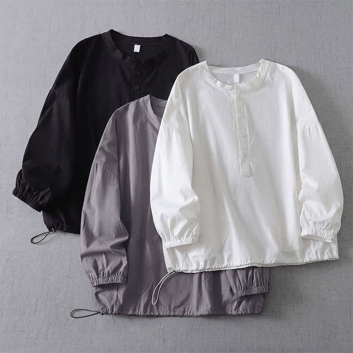 Buddha Stones Camisas sencillas de manga larga para mujer con botones y bolsillo, ideales para otoño. - image 16