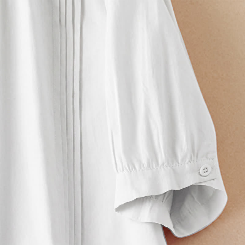 Buddha Stones Camisas clásicas de verano sencillas de manga corta con botones para mujer. - image 17