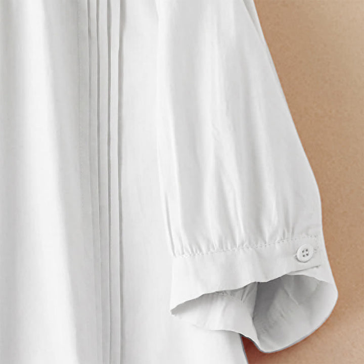 Buddha Stones Camisas clásicas de verano sencillas de manga corta con botones para mujer. - image 17