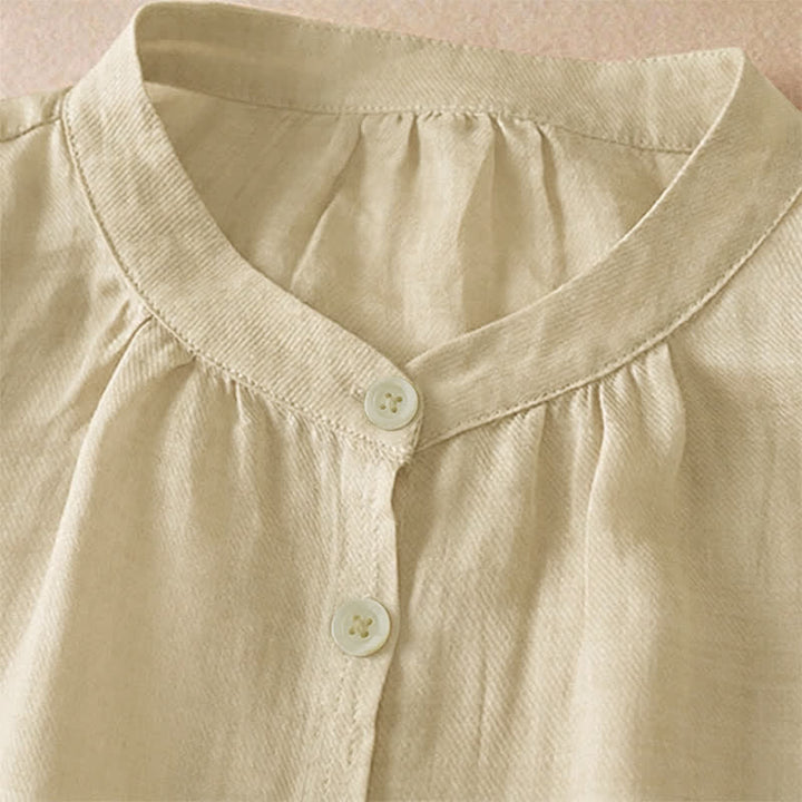 Buddha Stones Camisas clásicas de verano sencillas de manga corta con botones para mujer. - image 10