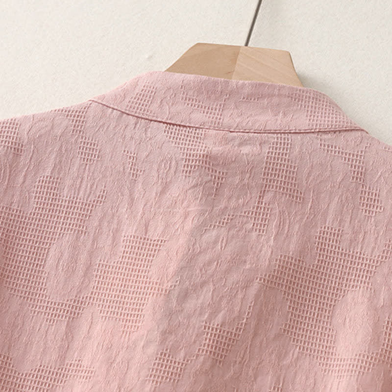 Buddha Stones Camisas de manga larga para mujer de estilo casual Tang con cuello mandarín y botones de rana, ideales para primavera y otoño. - image 9