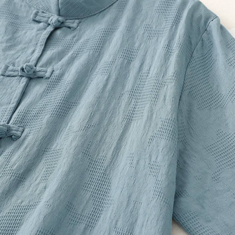 Buddha Stones Camisas de manga larga para mujer de estilo casual Tang con cuello mandarín y botones de rana, ideales para primavera y otoño. - image 2