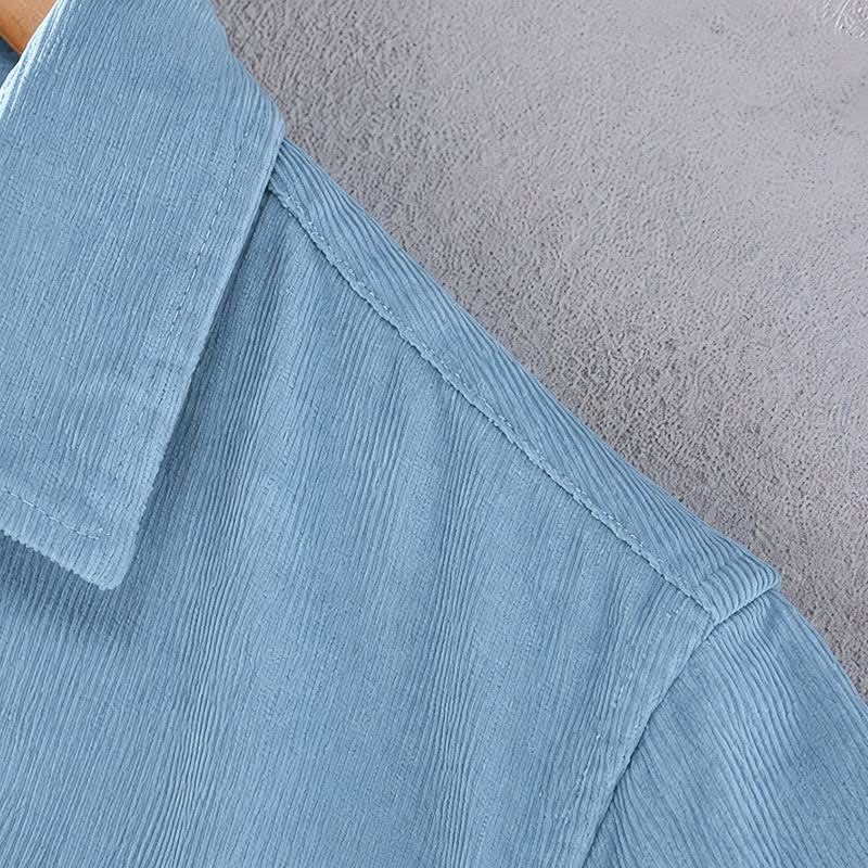 Buddha Stones Camisas de manga larga de algodón liso para hombre, estilo casual de otoño/invierno, con bolsillo de parche. - image 10