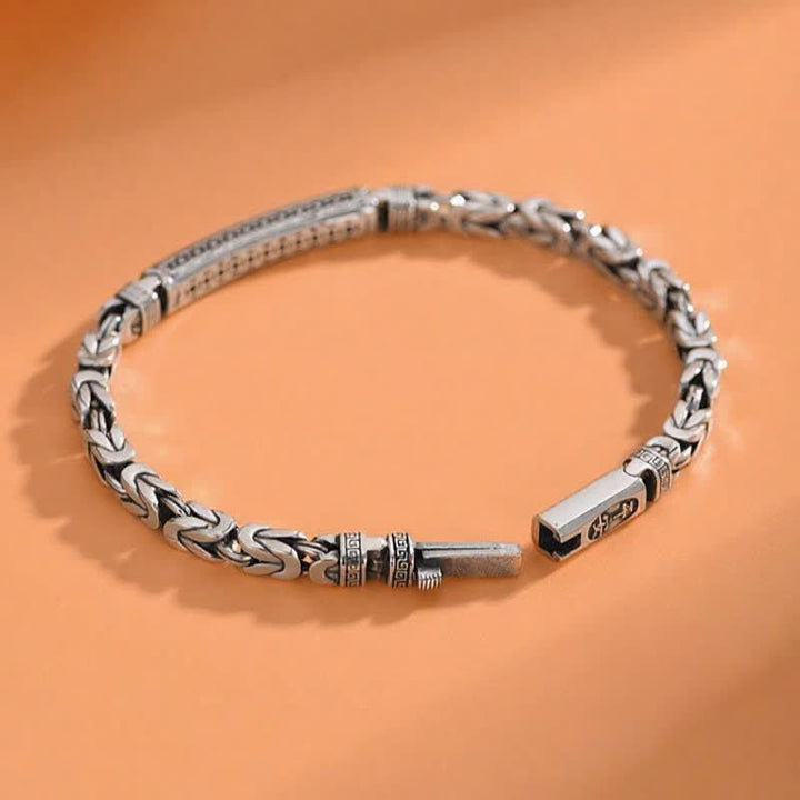 Buddha Stones Pulsera protectora con cadena de protección con diseño de paz y hueso de dragón de cobre - image 3