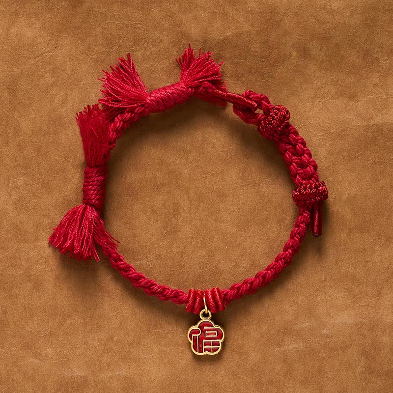 Buddha Stones Pulsera con diseño de flor y personaje de Red String Fu - image 1