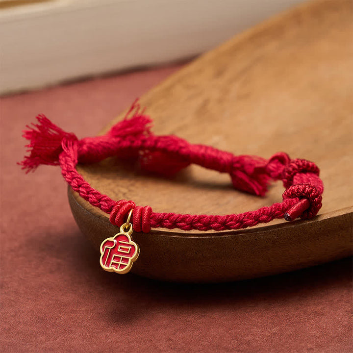 Buddha Stones Pulsera con diseño de flor y personaje de Red String Fu - image 2