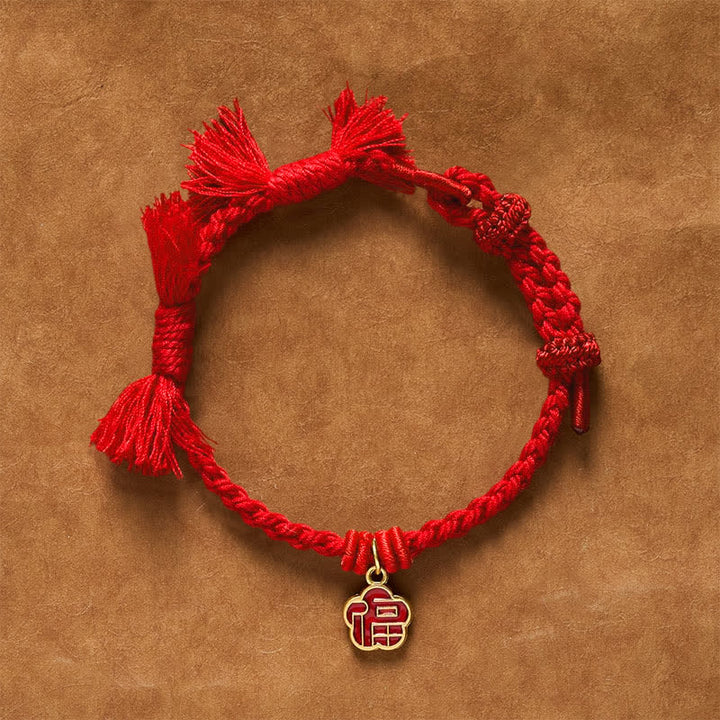 Buddha Stones Pulsera con diseño de flor y personaje de Red String Fu - Cuerda roja - image 9