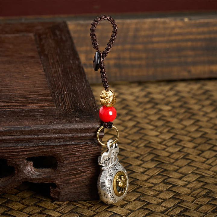 Buddha Stones Llaveros de la fortuna trenzados con el carácter Fu del zodiaco chino - image 26