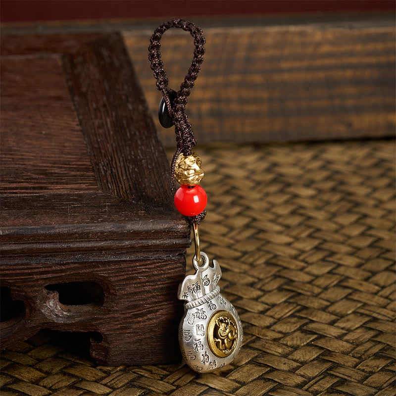 Buddha Stones Llaveros de la fortuna trenzados con el carácter Fu del zodiaco chino - image 18