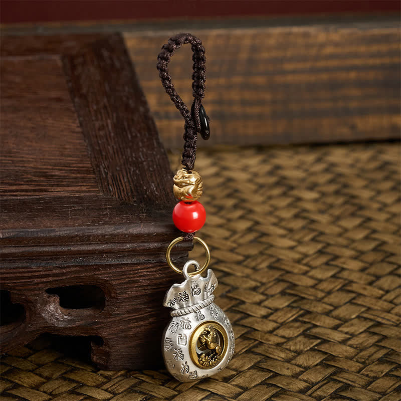Buddha Stones Llaveros de la fortuna trenzados con el carácter Fu del zodiaco chino - image 20