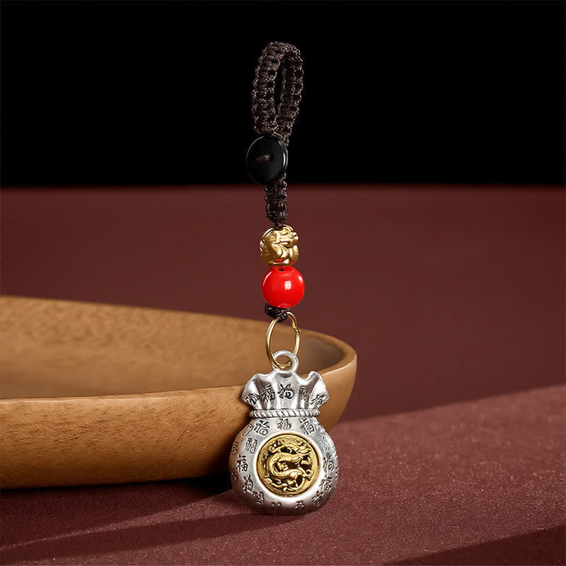 Buddha Stones Llaveros de la fortuna trenzados con el carácter Fu del zodiaco chino - image 1