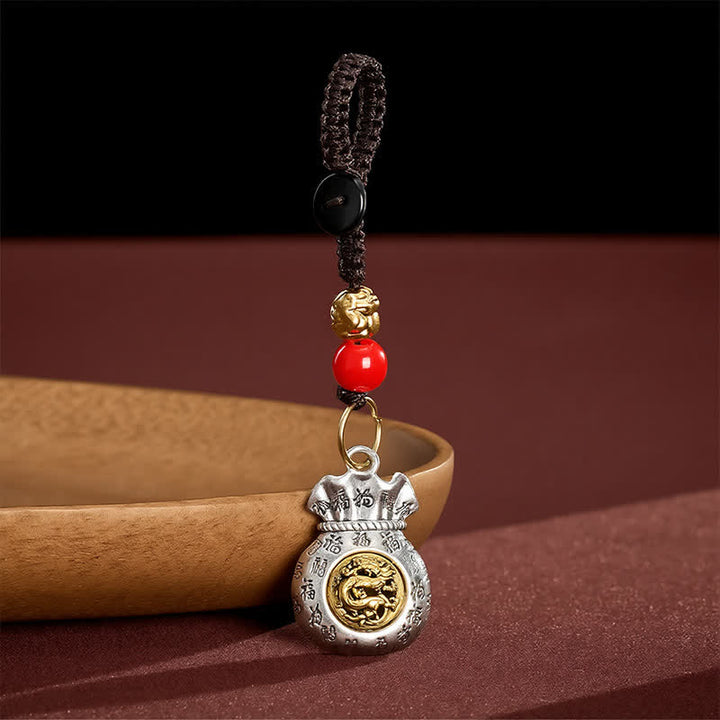Buddha Stones Llaveros de la fortuna trenzados con el carácter Fu del zodiaco chino - image 1