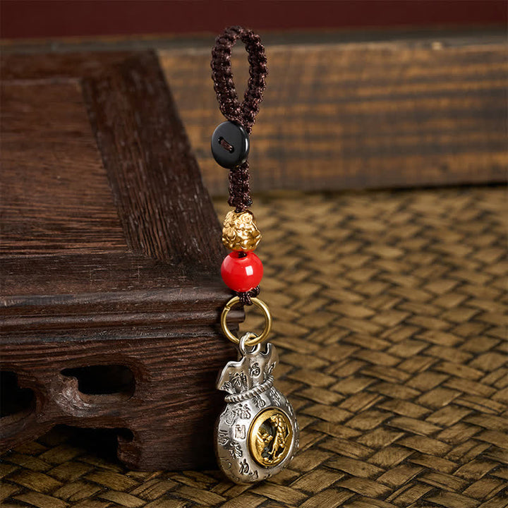 Buddha Stones Llaveros de la fortuna trenzados con el carácter Fu del zodiaco chino - image 14