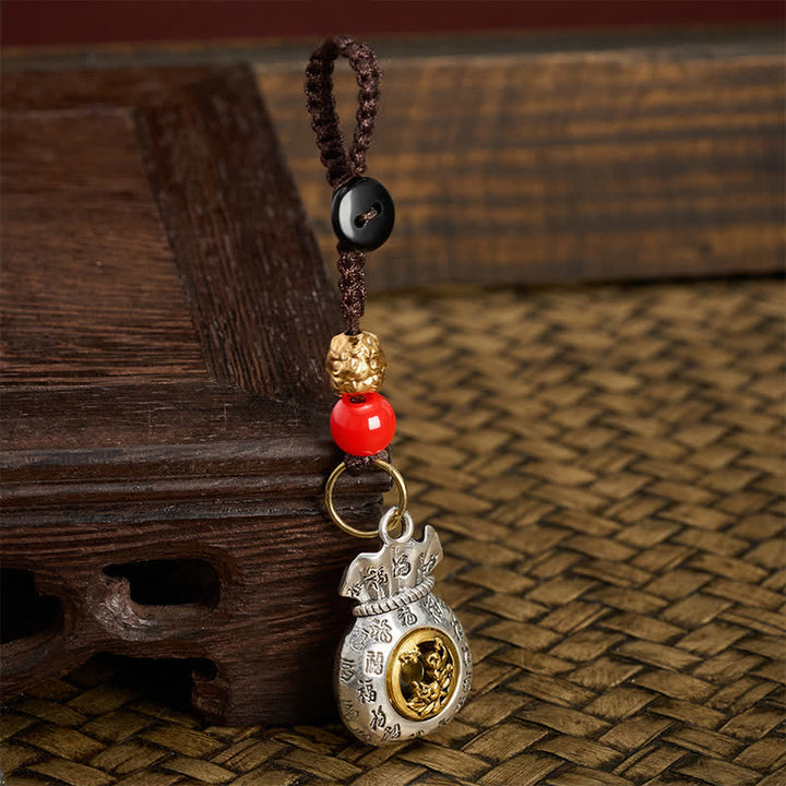 Buddha Stones Llaveros de la fortuna trenzados con el carácter Fu del zodiaco chino - image 24