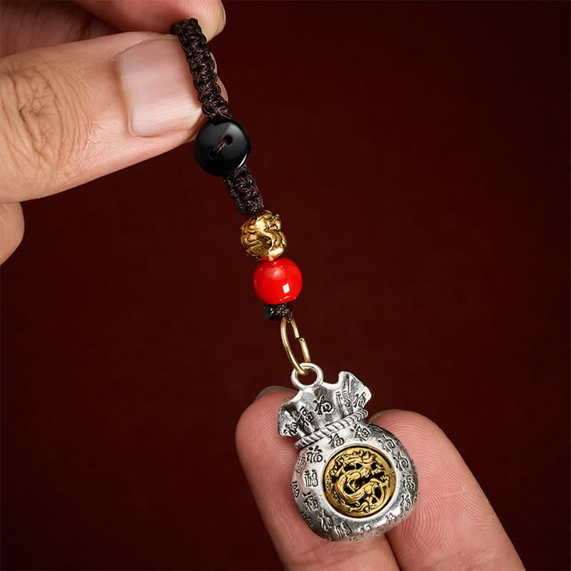 Buddha Stones Llaveros de la fortuna trenzados con el carácter Fu del zodiaco chino - image 2