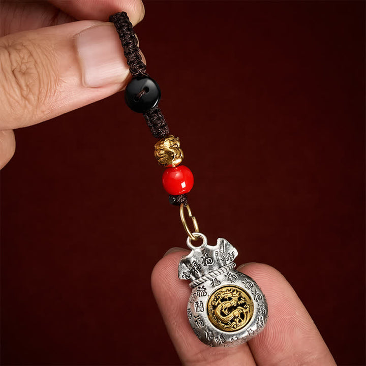 Buddha Stones Llaveros de la fortuna trenzados con el carácter Fu del zodiaco chino - image 2