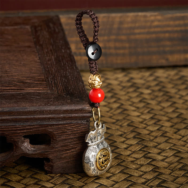 Buddha Stones Llaveros de la fortuna trenzados con el carácter Fu del zodiaco chino - image 3