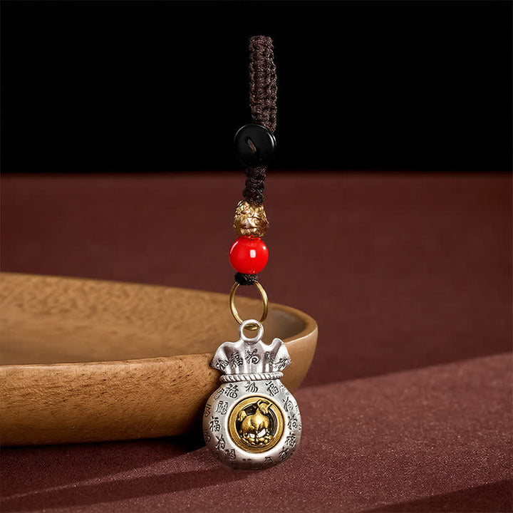 Buddha Stones Llaveros de la fortuna trenzados con el carácter Fu del zodiaco chino - Buey - image 11