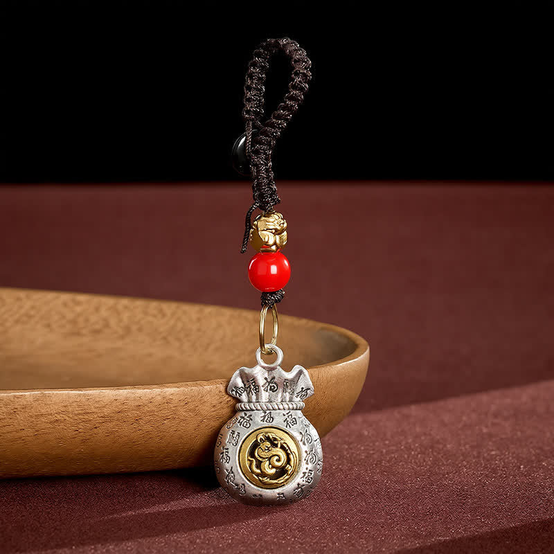 Buddha Stones Llaveros de la fortuna trenzados con el carácter Fu del zodiaco chino - Serpiente - image 17