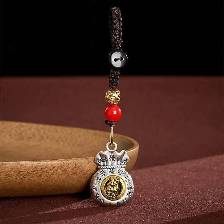 Buddha Stones Llaveros de la fortuna trenzados con el carácter Fu del zodiaco chino - Cabra - image 21
